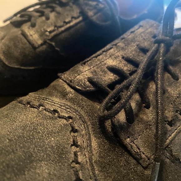 Black Suede Earthies Lisbon Rock Oxford Flats Women size 8.5 - Picture 5 of 9